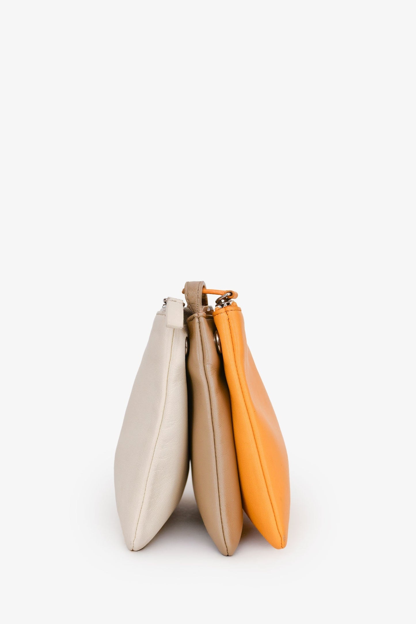 Celine Yellow/Taupe Leather Small Trio Crossbody Bag (As Is)