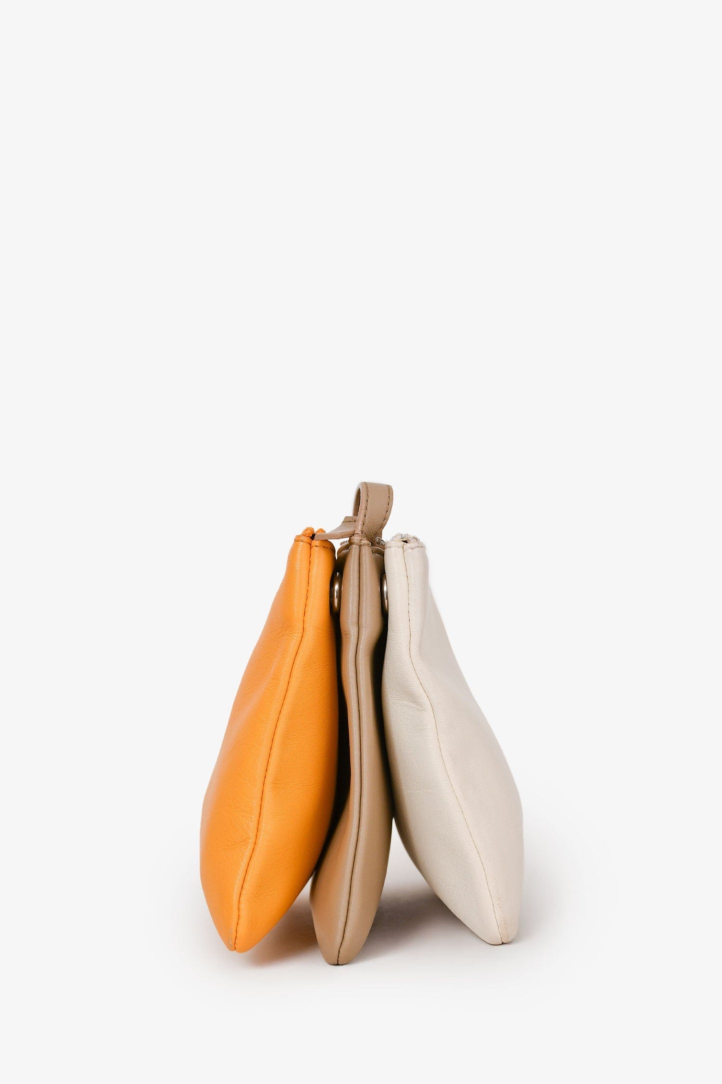 Celine Yellow/Taupe Leather Small Trio Crossbody Bag (As Is)