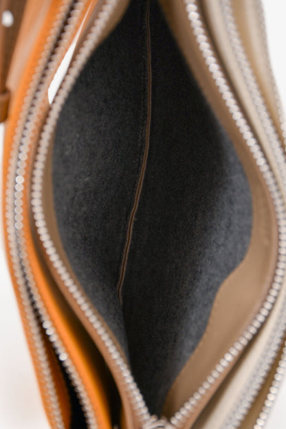 Celine Yellow/Taupe Leather Small Trio Crossbody Bag (As Is)