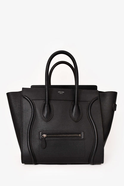Celine Black Grained Leather Mini Luggage Tote (As Is)