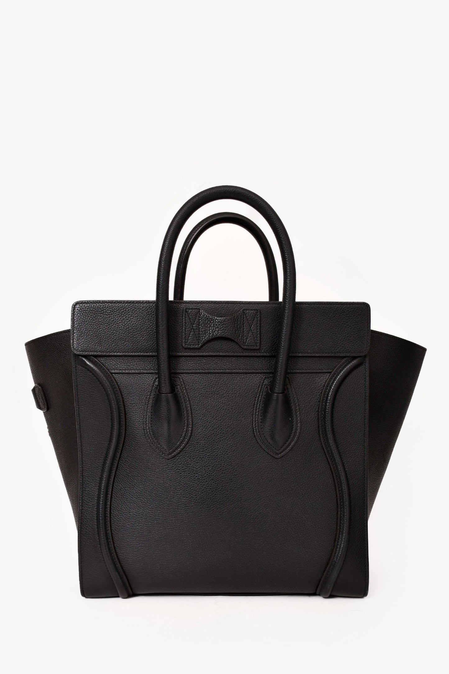 Celine Black Grained Leather Mini Luggage Tote (As Is)