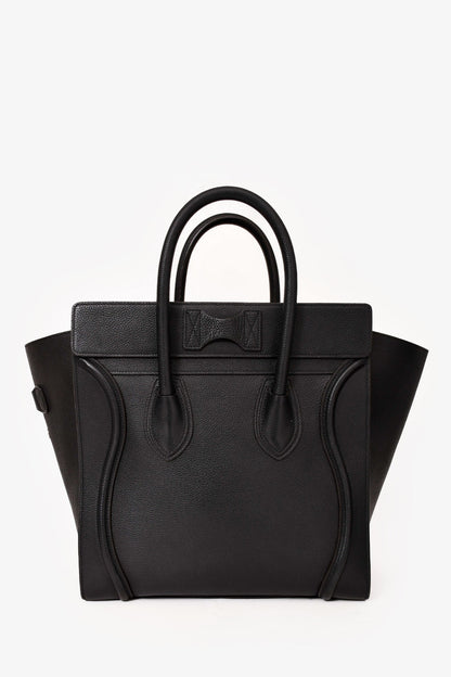 Celine Black Grained Leather Mini Luggage Tote (As Is)