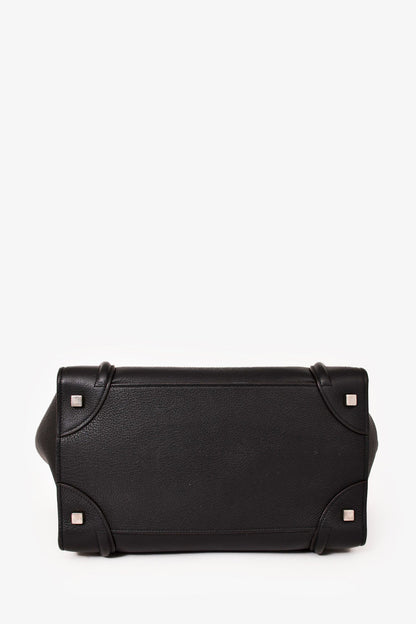 Celine Black Grained Leather Mini Luggage Tote (As Is)