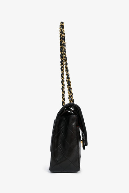 Chanel™ 1994-96 Black Lambskin Medium Double Flap 24KGHW