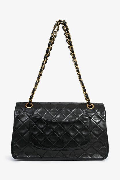 Chanel™ 1994-96 Black Lambskin Medium Double Flap 24KGHW