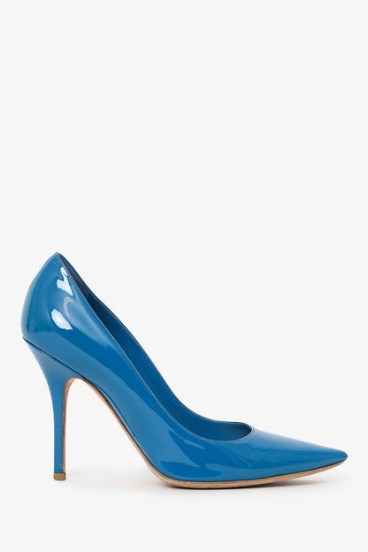 Christian Dior Blue Patent Leather Pumps Size 37.5