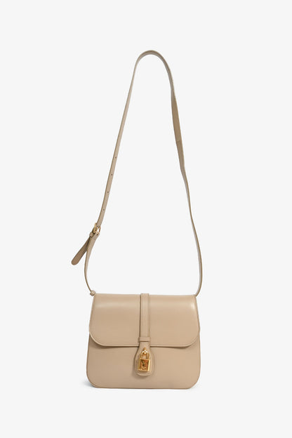 Celine 2022 Beige Leather Medium Tabou Crossbody Bag
