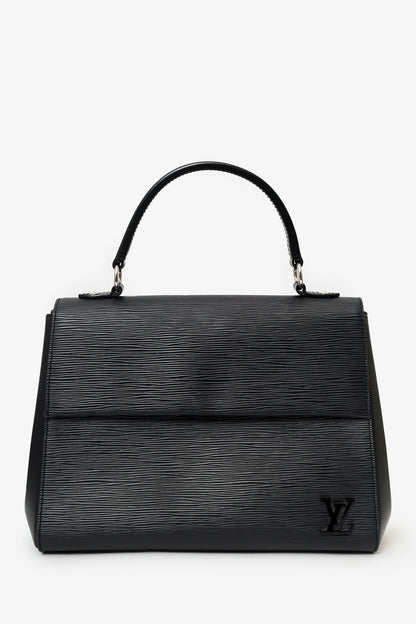 Louis Vuitton 2019 Black Epi Leather Cluny MM Top Handle Bag with Strap