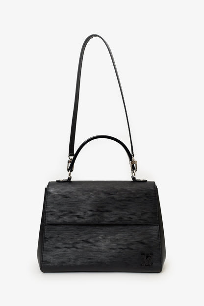Louis Vuitton 2019 Black Epi Leather Cluny MM Top Handle Bag with Strap