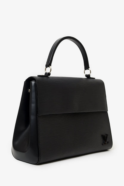 Louis Vuitton 2019 Black Epi Leather Cluny MM Top Handle Bag with Strap