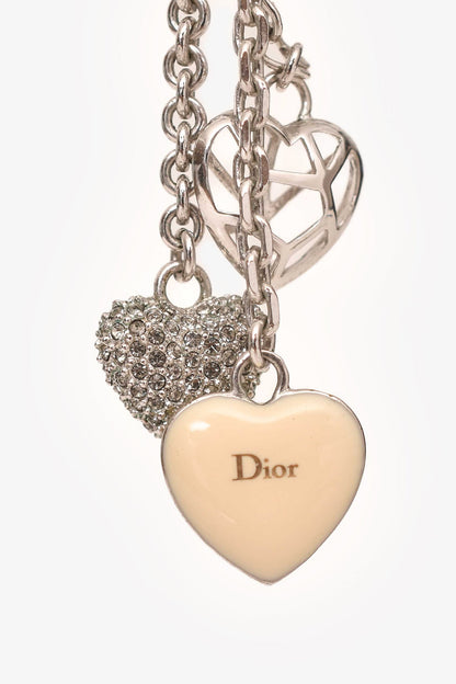 Christian Dior Silver Tone Crystal Embellished Pendant Earrings