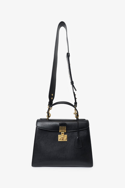 Christian Dior Black Leather Dioraddict Top Handle with Strap