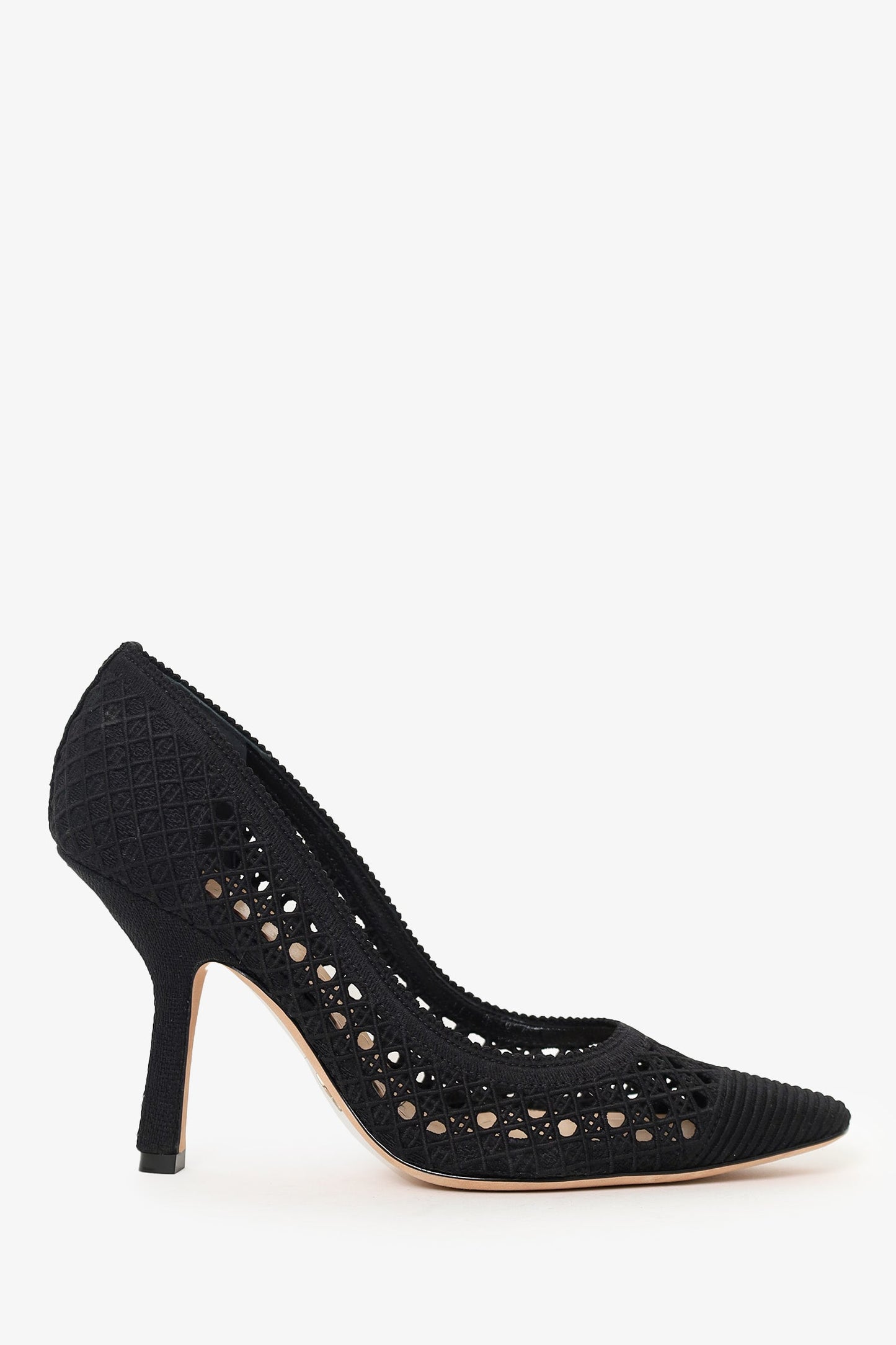 Christian Dior Black Fabric Cutout Pumps Size 36.5