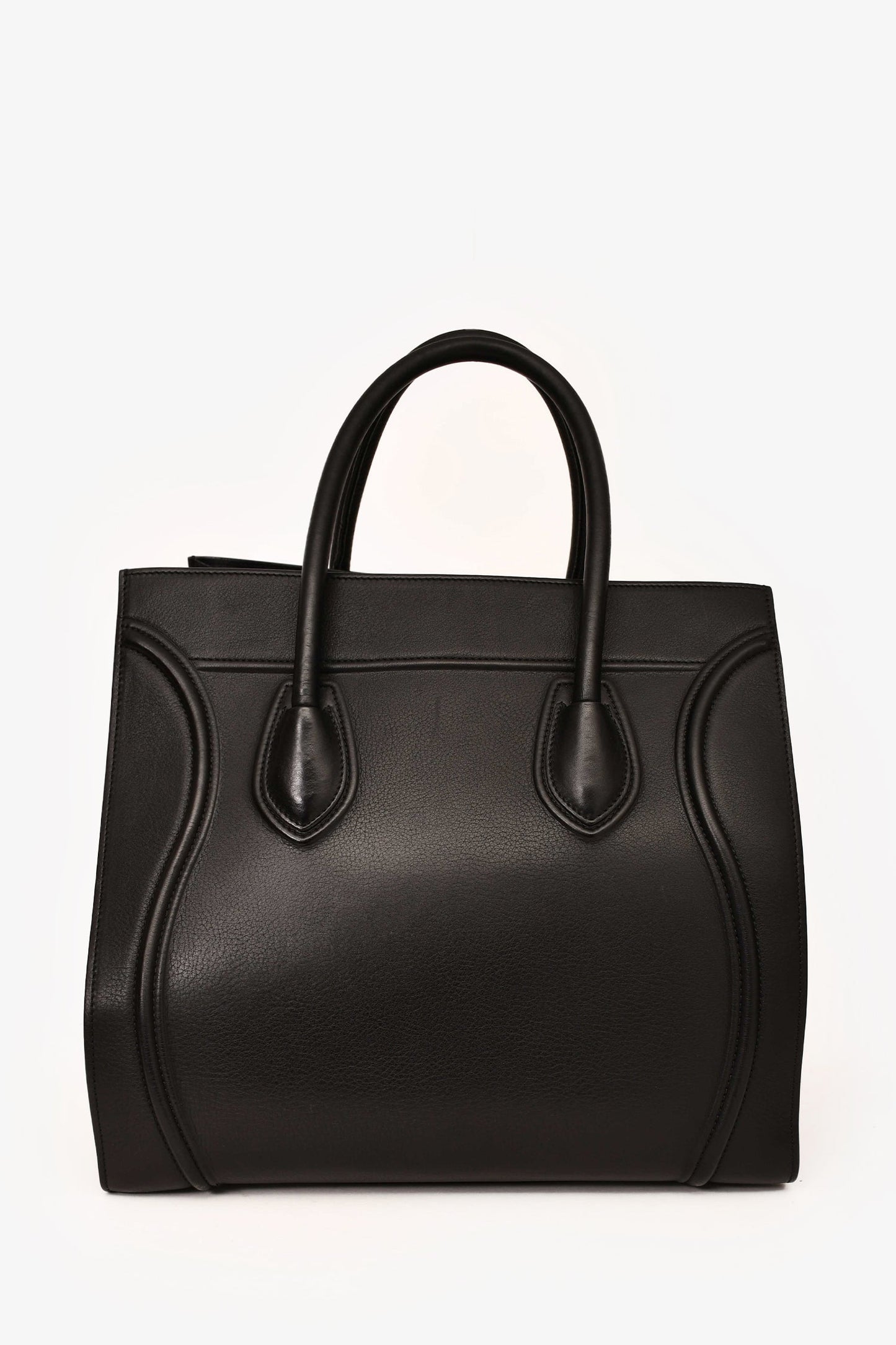 Celine Black Leather Medium Phantom Luggage Bag