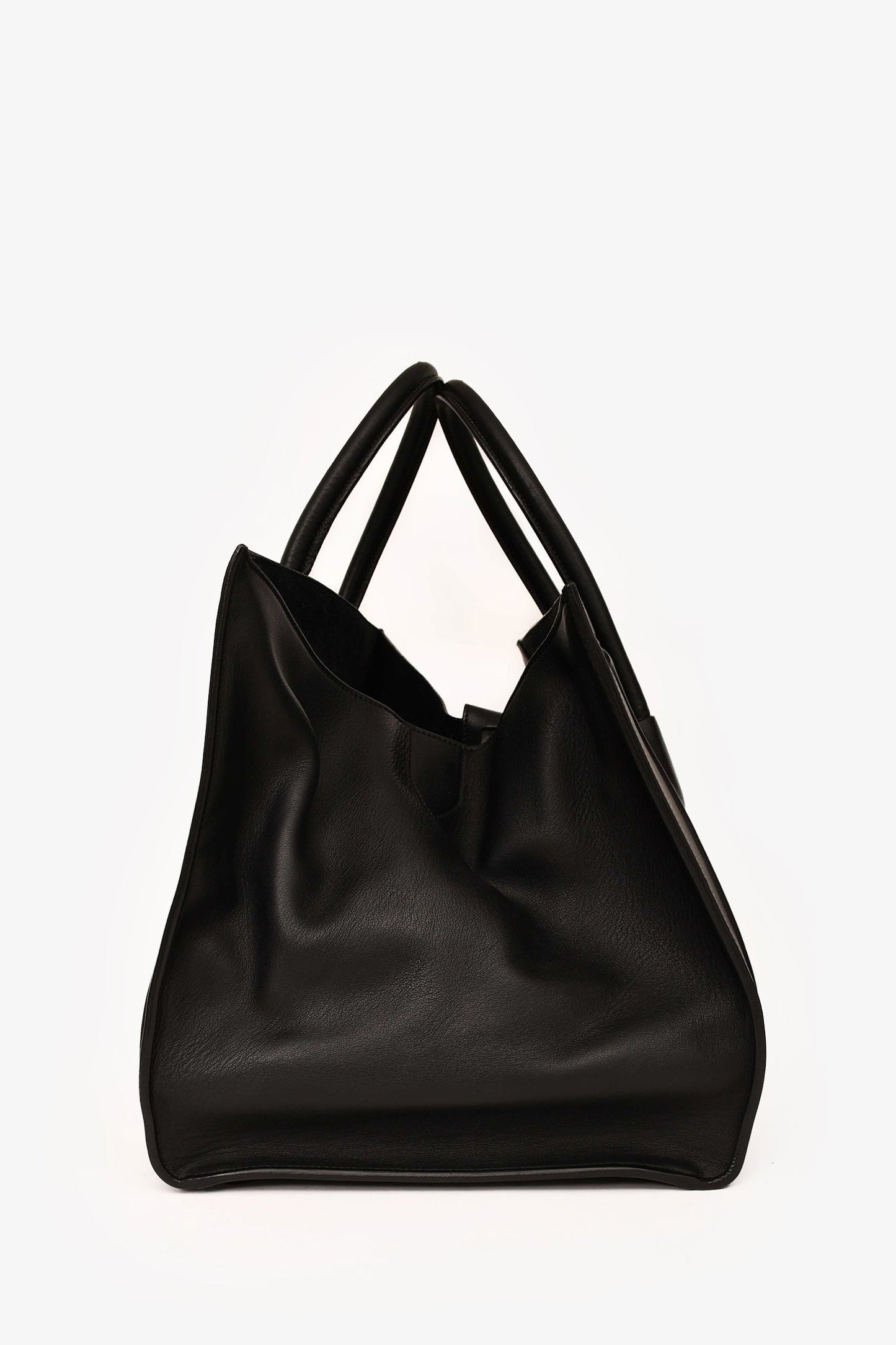 Celine Black Leather Medium Phantom Luggage Bag