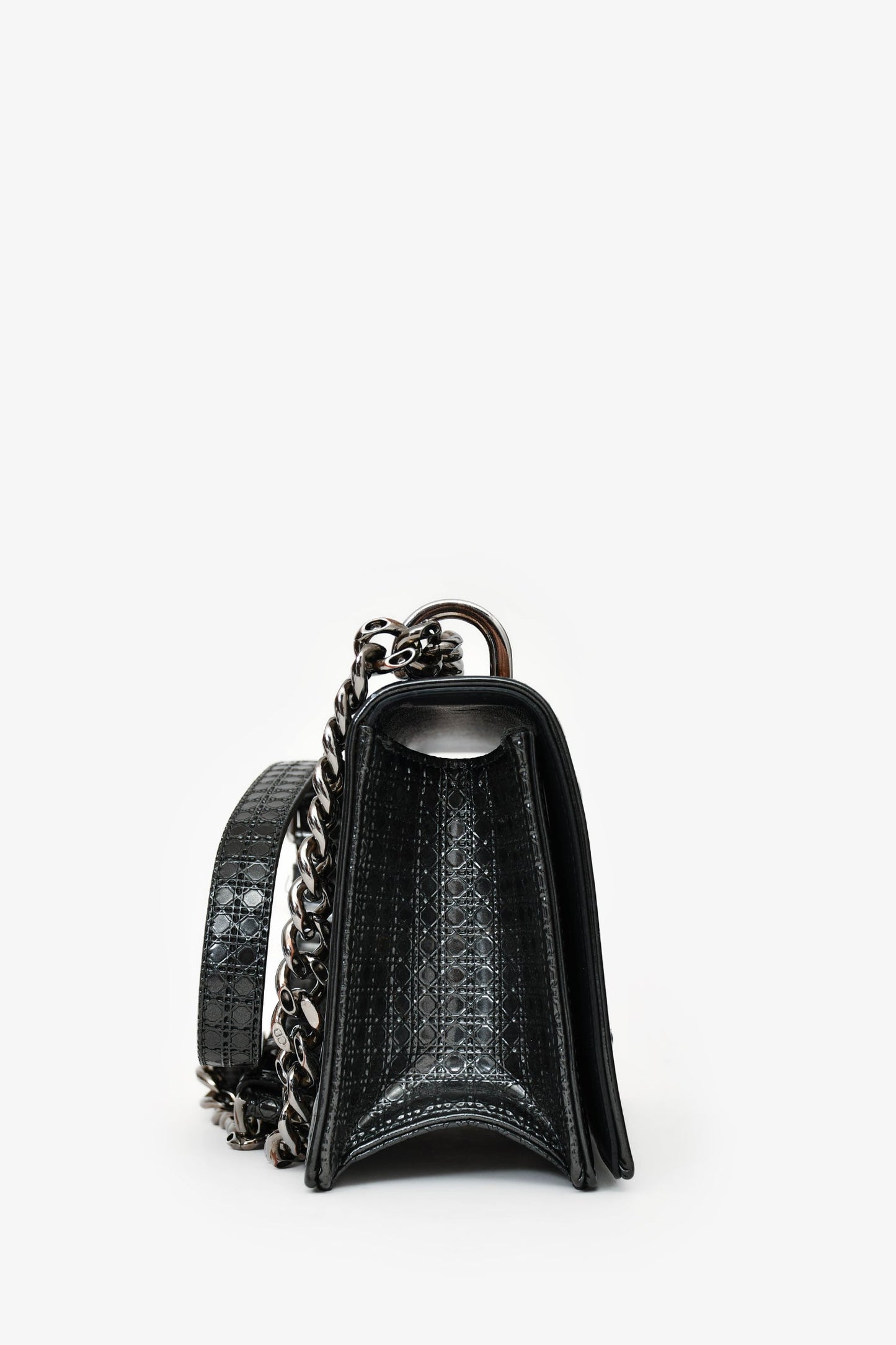 Christian Dior Grey Leather Small Diorama Shoulder Bag