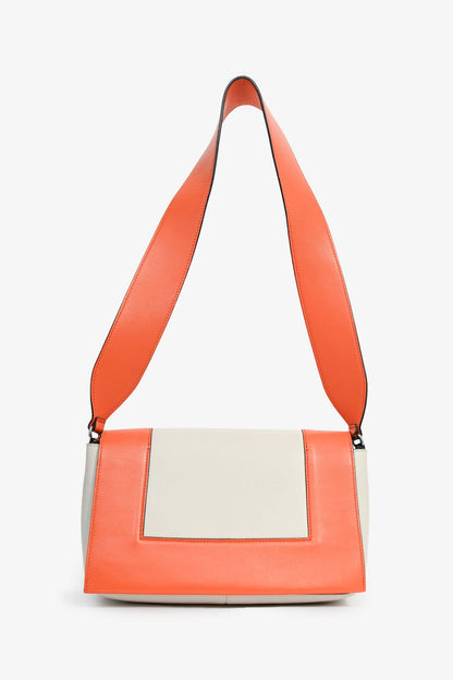 Celine Orange/Grey Leather Leather 'Frame' Shoulder Bag