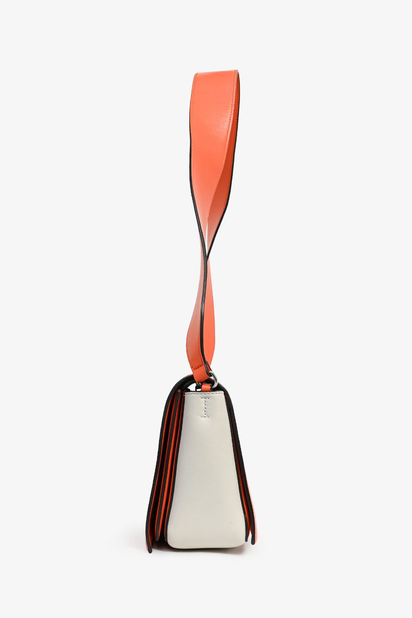 Celine Orange/Grey Leather Leather 'Frame' Shoulder Bag