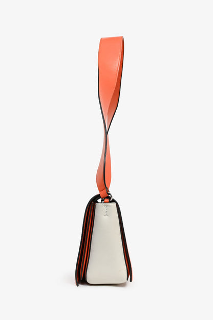 Celine Orange/Grey Leather Leather 'Frame' Shoulder Bag