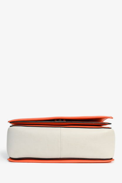 Celine Orange/Grey Leather Leather 'Frame' Shoulder Bag