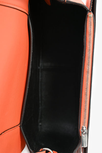 Celine Orange/Grey Leather Leather 'Frame' Shoulder Bag