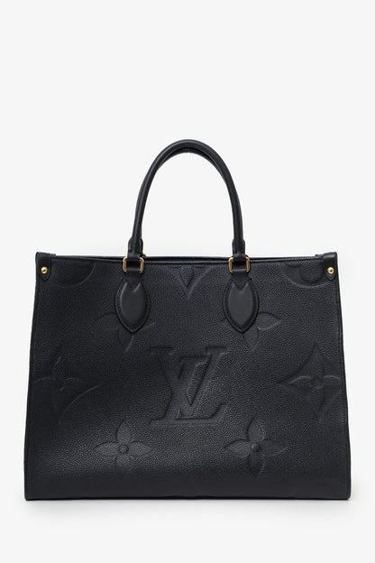 Louis Vuitton Black Monogram Empreinte Leather 'Onthego' MM Tote