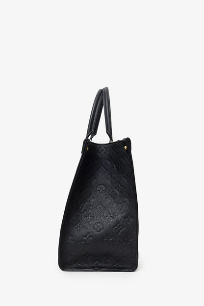Louis Vuitton Black Monogram Empreinte Leather 'Onthego' MM Tote