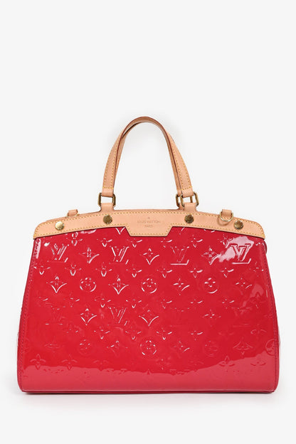 Louis Vuitton 2012 Magenta Vernis Monogram Brea MM Top Handle with Strap