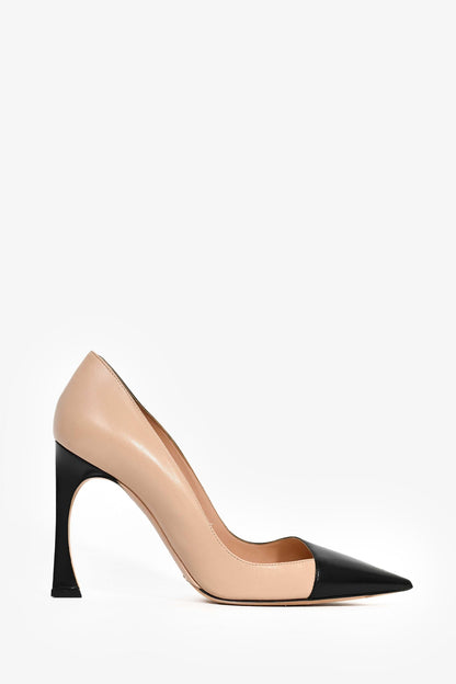 Christian Dior Nude/Black Slingback Heels Size 37.5