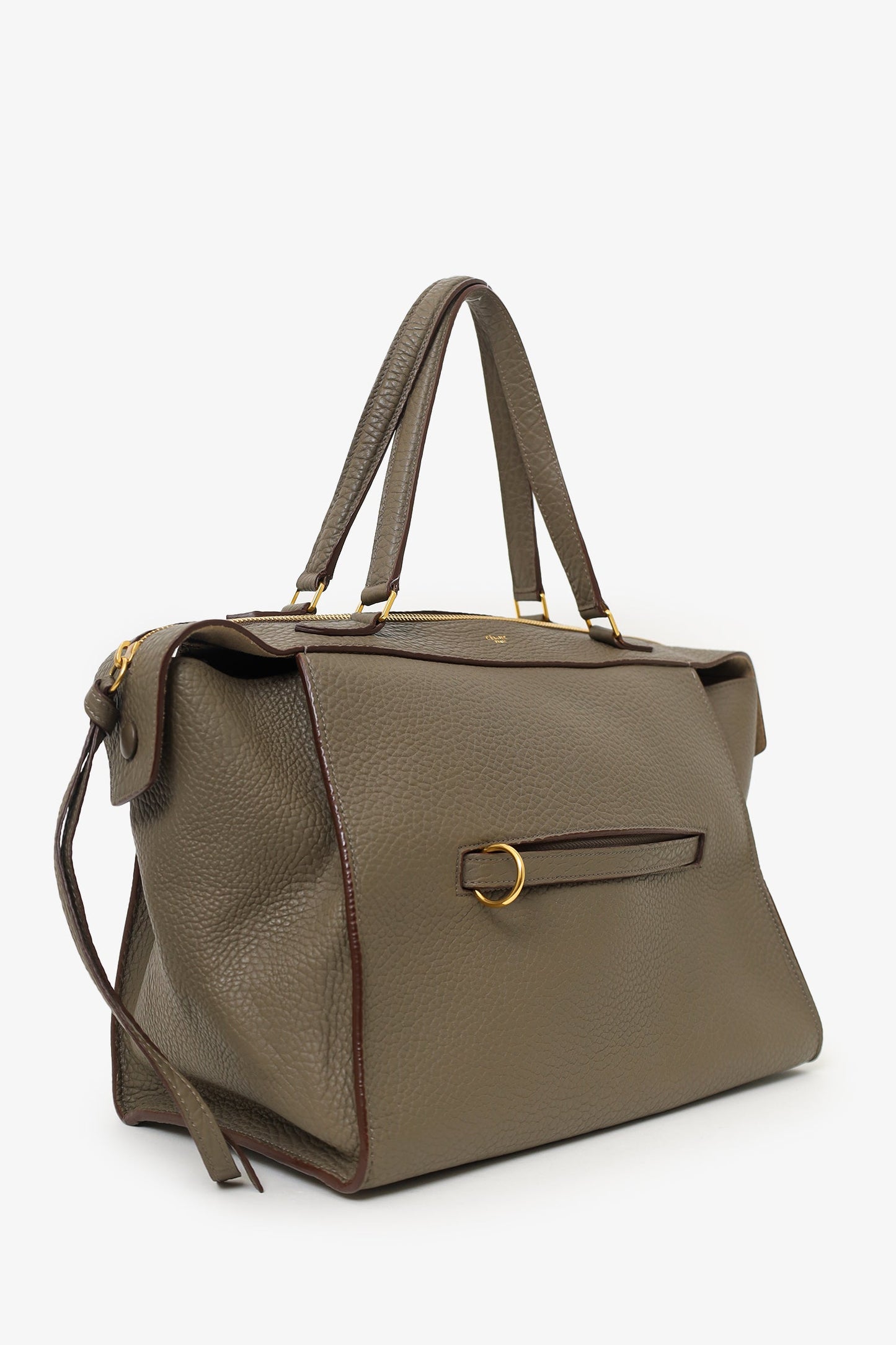 Celine Khaki Green Leather Ring Bag