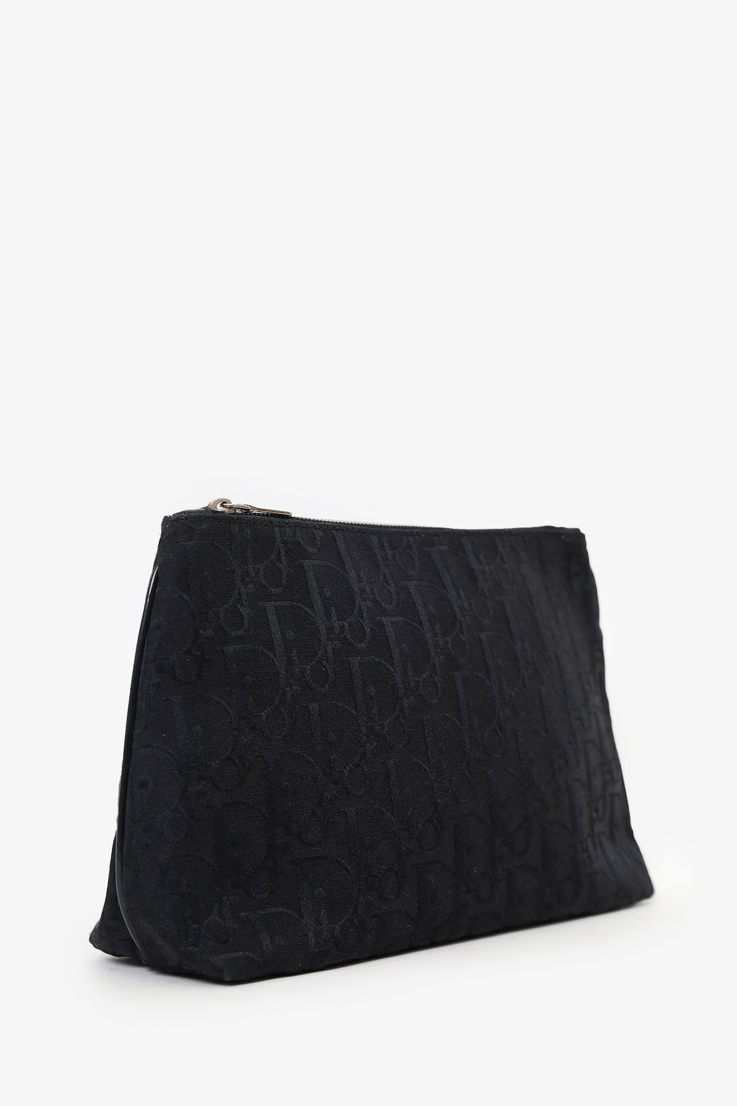 Christian Dior 2006 Black Oblique Trotter Canvas Clutch