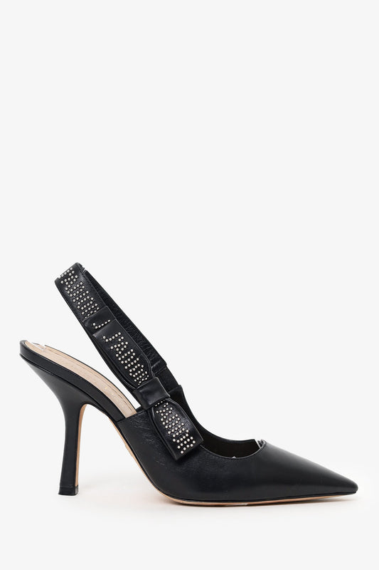 Christian Dior Black Leather J'Adior Slingback Pumps Size 36.5