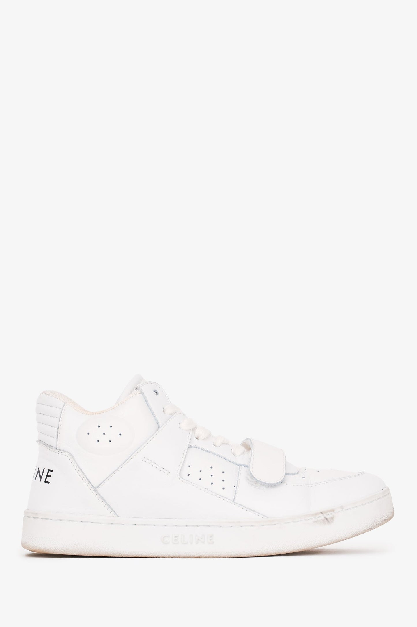 Celine White Leather High Top Sneakers Size 37