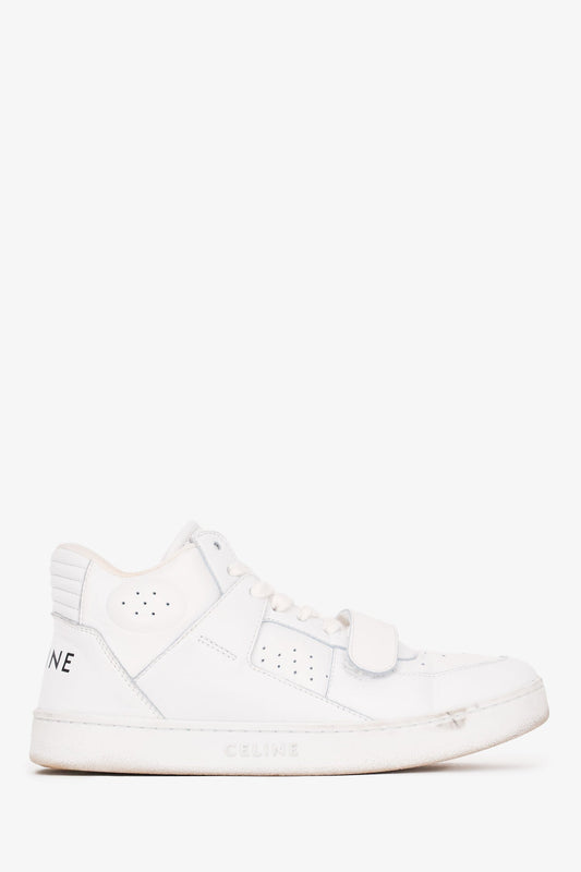 Celine White Leather High Top Sneakers Size 37