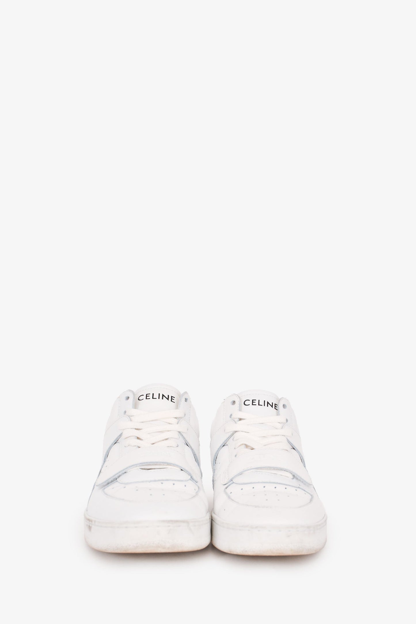 Celine White Leather High Top Sneakers Size 37