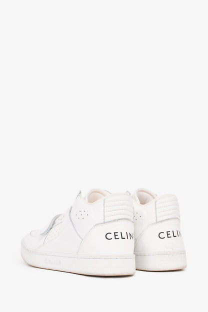 Celine White Leather High Top Sneakers Size 37