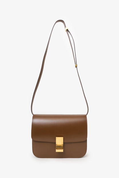 Celine Brown Leather Medium Classic Box Crossbody Bag