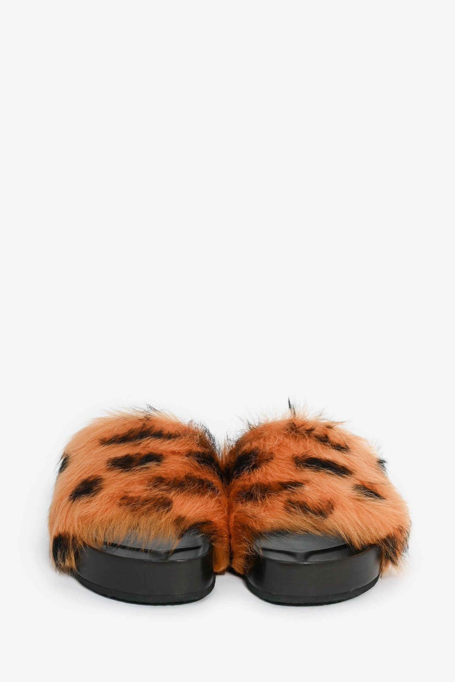 Celine Vintage Leopard Fur Slide Sandals Size 35