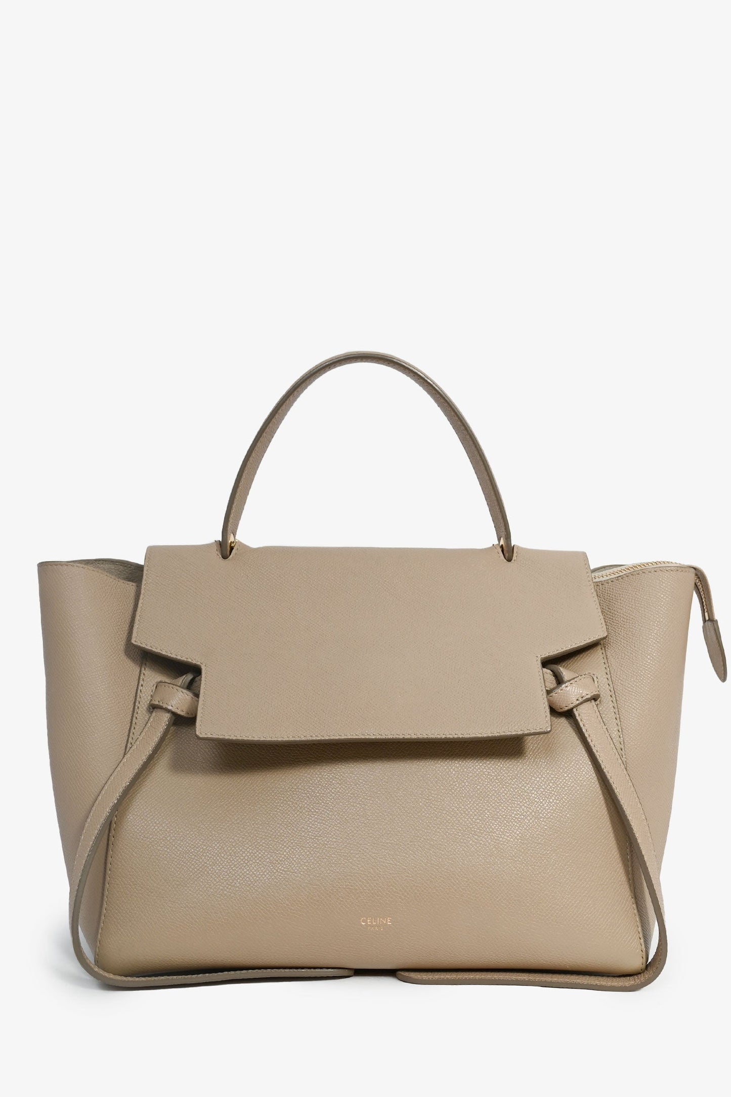 Celine Taupe Leather Mini Belt Bag with Strap