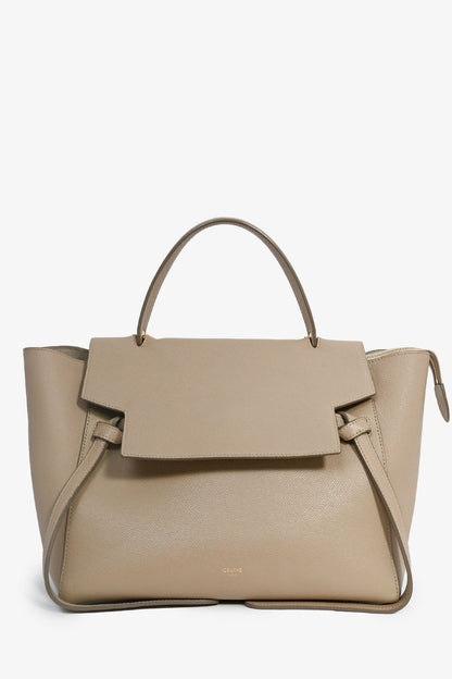 Celine Taupe Leather Mini Belt Bag with Strap