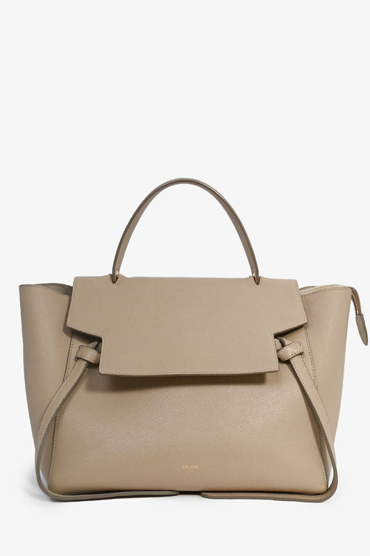 Celine Taupe Leather Mini Belt Bag with Strap
