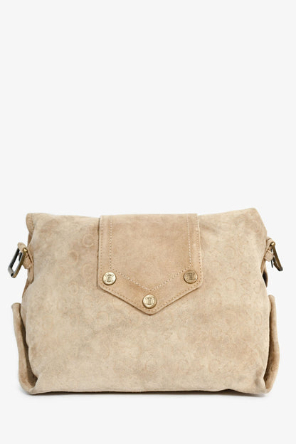Celine Vintage Beige Suede C Macadam Messenger Bag