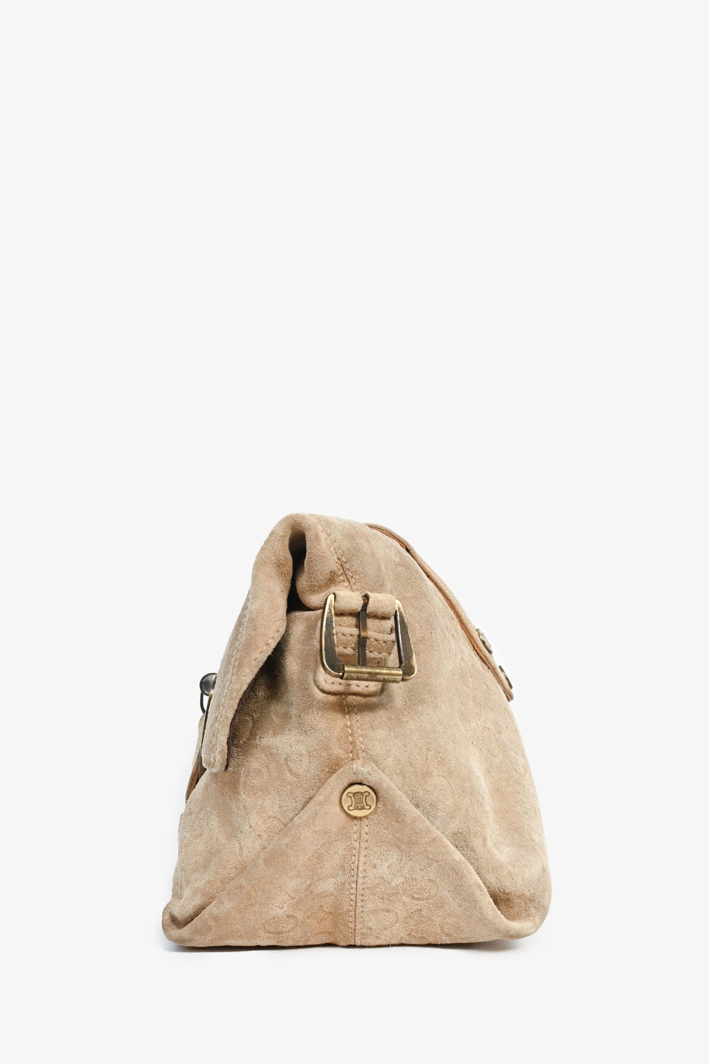 Celine Vintage Beige Suede C Macadam Messenger Bag