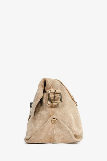 Celine Vintage Beige Suede C Macadam Messenger Bag