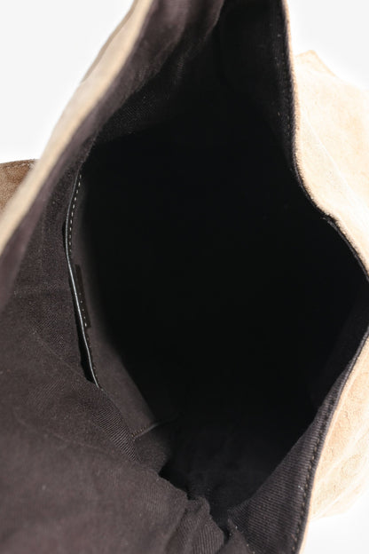 Celine Vintage Beige Suede C Macadam Messenger Bag
