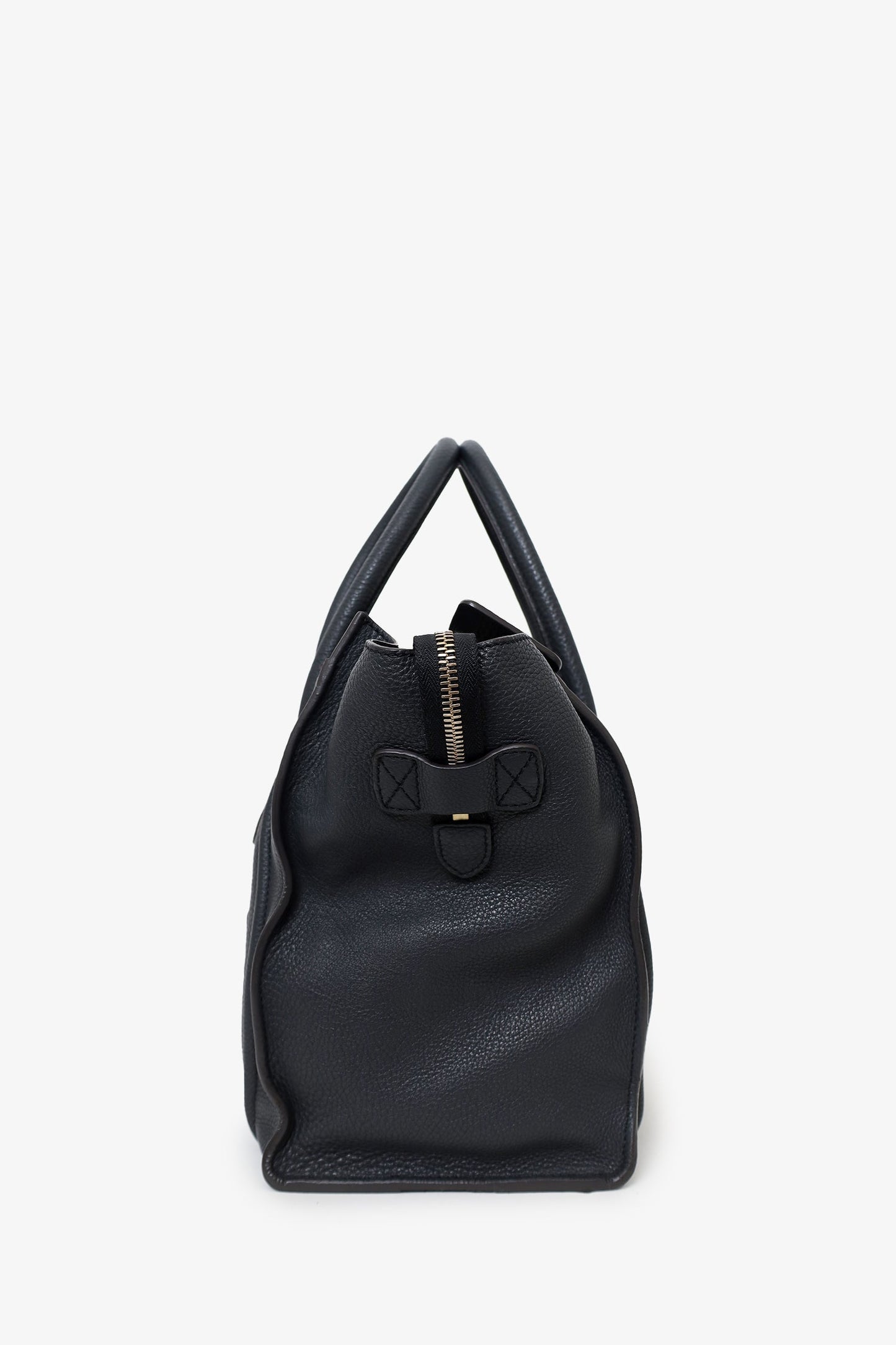 Celine Dark Grey Grained Leather Mini Luggage Tote