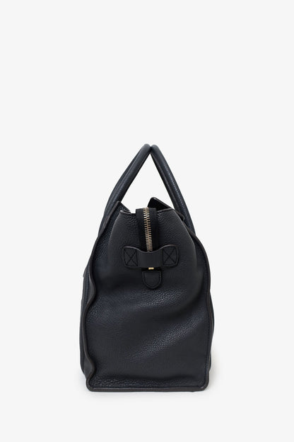 Celine Dark Grey Grained Leather Mini Luggage Tote