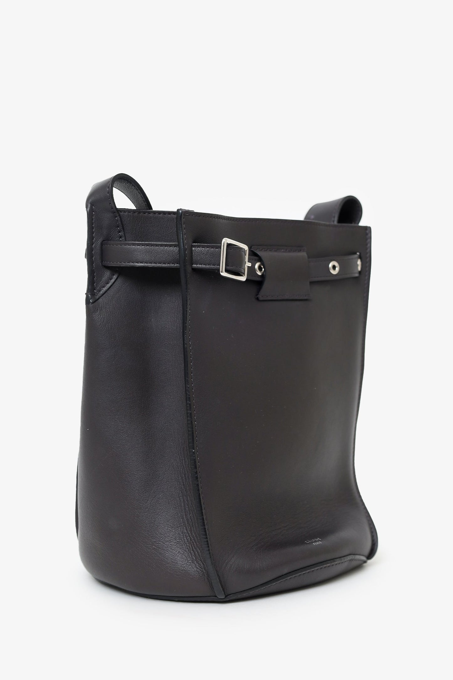 Celine Brown Leather Big Bag Bucket Bag