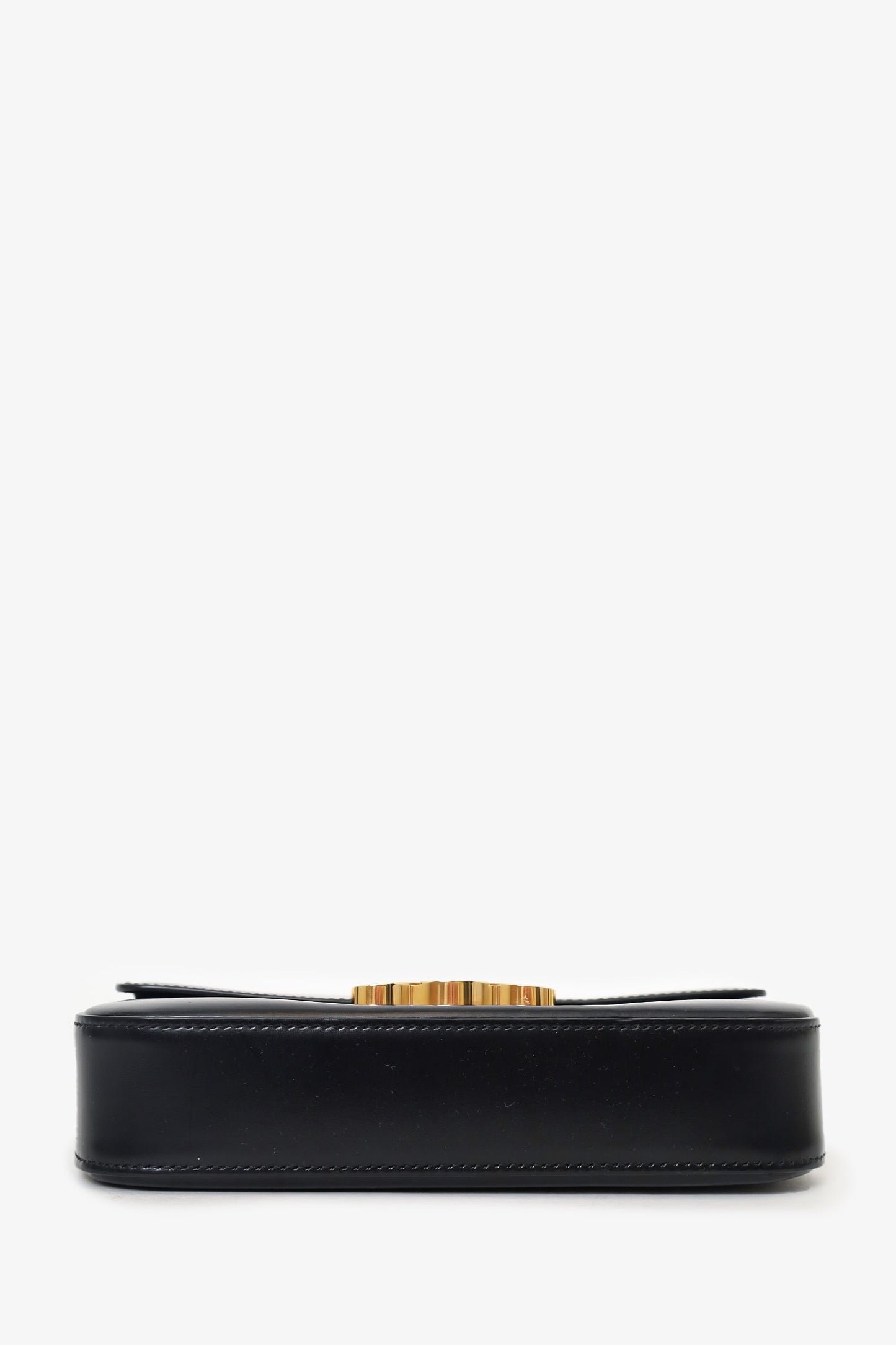 Celine Black Leather Claude Triomphe Chain Shoulder Bag