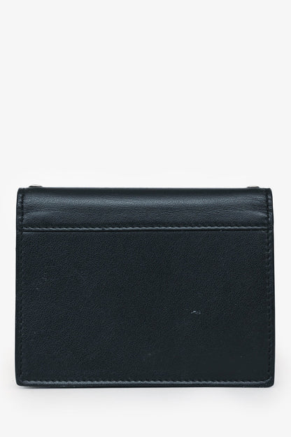 Celine Black Leather Silver Stud Cardholder